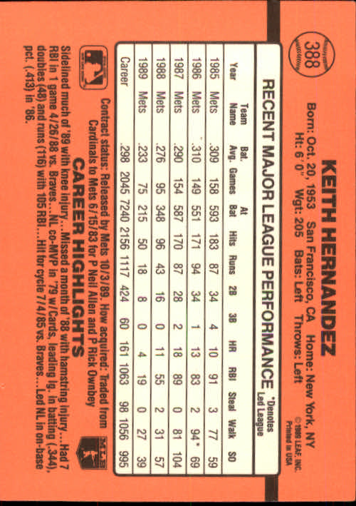 1990 Donruss Baseball "Main Set" Cards #241 to #480 - Picture 299 of 483
