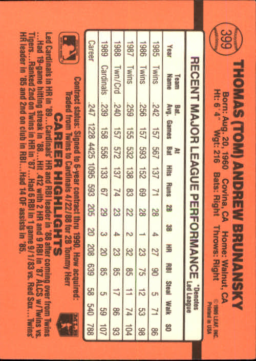 1990 Donruss Baseball "Main Set" Cards #241 to #480 - Picture 321 of 483