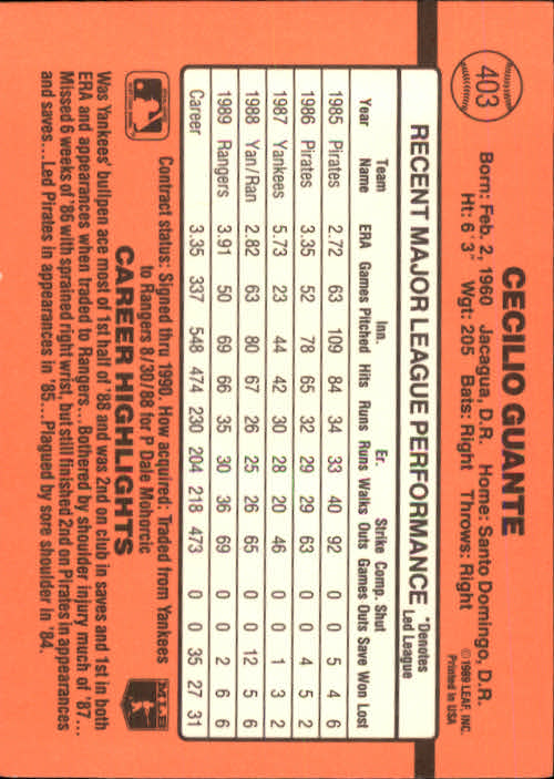 1990 Donruss Baseball "Main Set" Cards #241 to #480 - Picture 329 of 483