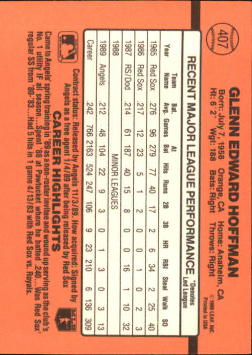 1990 Donruss Baseball "Main Set" Cards #241 to #480 - Picture 337 of 483