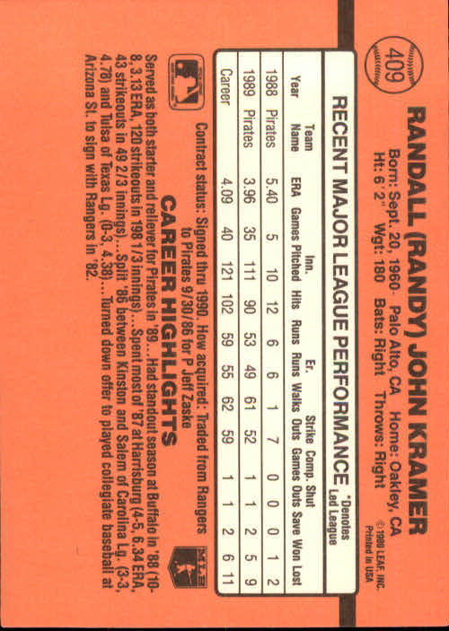 1990 Donruss Baseball "Main Set" Cards #241 to #480 - Picture 341 of 483