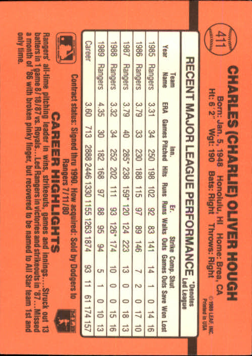 1990 Donruss Baseball "Main Set" Cards #241 to #480 - Picture 345 of 483