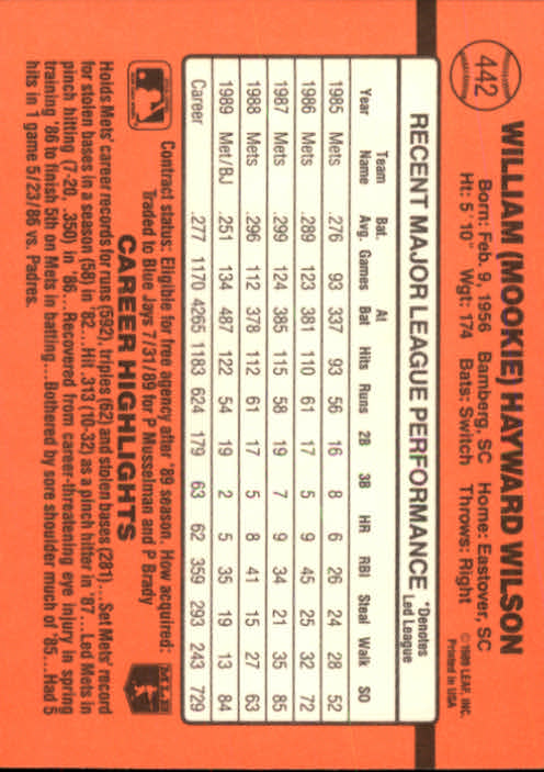 1990 Donruss Baseball "Main Set" Cards #241 to #480 - Picture 407 of 483