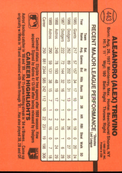 1990 Donruss Baseball "Main Set" Cards #241 to #480 - Picture 409 of 483
