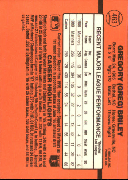 1990 Donruss Baseball "Main Set" Cards #241 to #480 - Picture 449 of 483