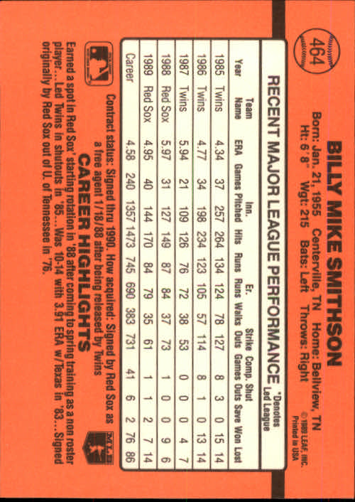 1990 Donruss Baseball "Main Set" Cards #241 to #480 - Picture 451 of 483