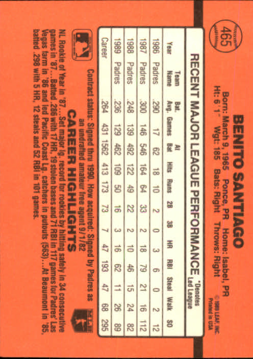 1990 Donruss Baseball "Main Set" Cards #241 to #480 - Picture 453 of 483