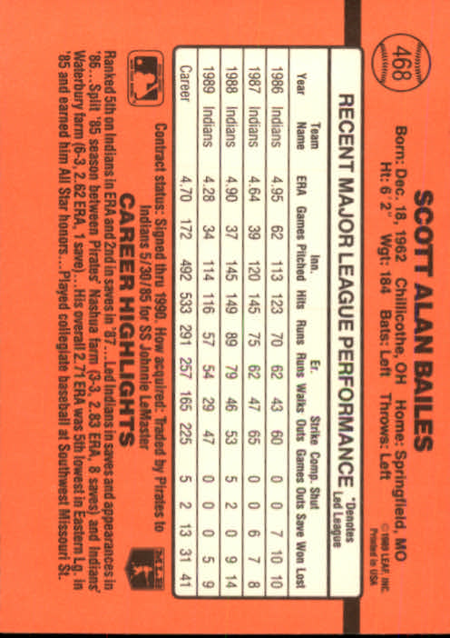 1990 Donruss Baseball "Main Set" Cards #241 to #480 - Picture 459 of 483