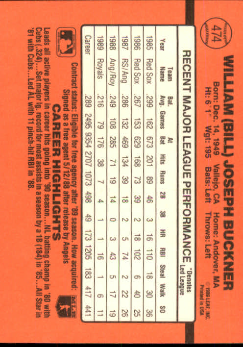 1990 Donruss Baseball "Main Set" Cards #241 to #480 - Picture 471 of 483