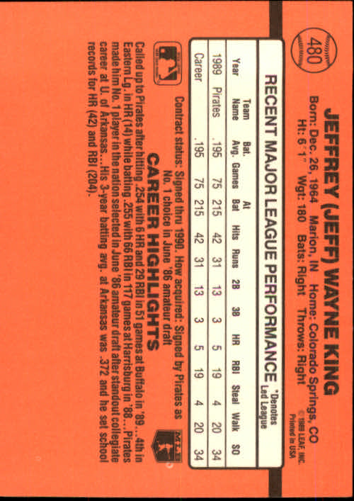 1990 Donruss Baseball "Main Set" Cards #241 to #480 - Picture 483 of 483