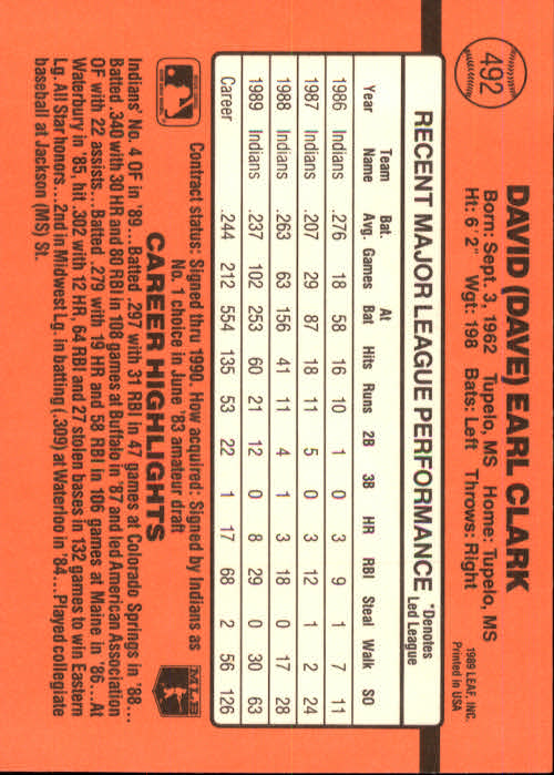 1990 Donruss Baseball "Main Set" Cards #481 to #716 - Picture 23 of 493