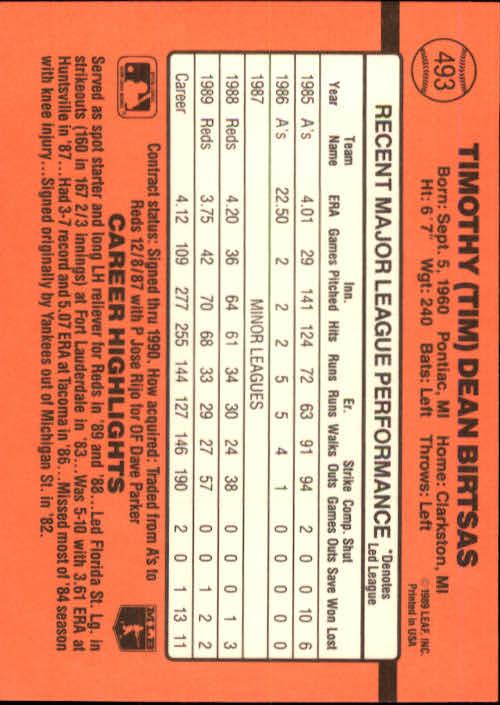 1990 Donruss Baseball "Main Set" Cards #481 to #716 - Picture 25 of 493