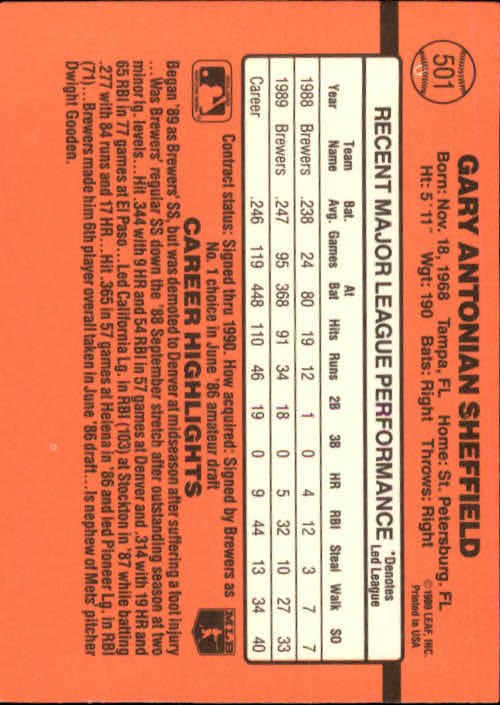 1990 Donruss Baseball "Main Set" Cards #481 to #716 - Picture 39 of 493