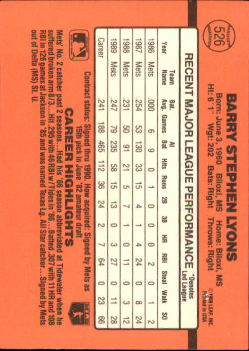 1990 Donruss Baseball "Main Set" Cards #481 to #716 - Picture 85 of 493
