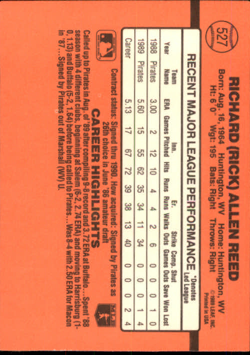 1990 Donruss Baseball "Main Set" Cards #481 to #716 - Picture 87 of 493