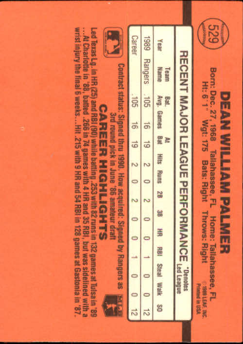 1990 Donruss Baseball "Main Set" Cards #481 to #716 - Picture 91 of 493