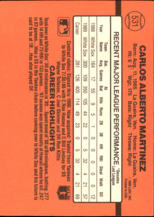 1990 Donruss Baseball "Main Set" Cards #481 to #716 - Picture 95 of 493