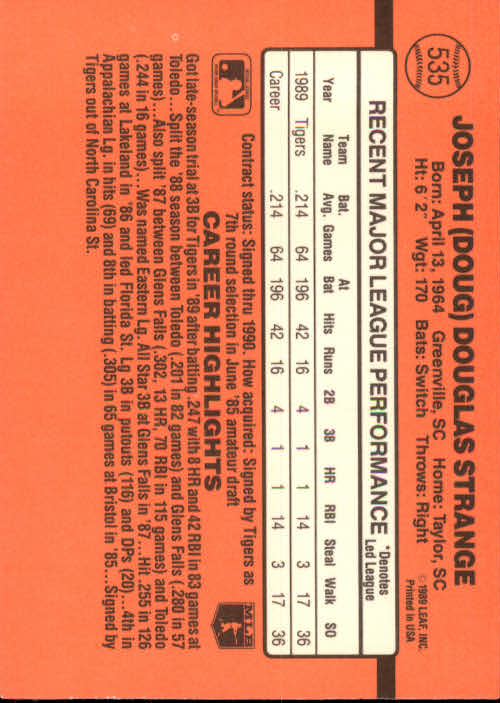 1990 Donruss Baseball "Main Set" Cards #481 to #716 - Picture 103 of 493