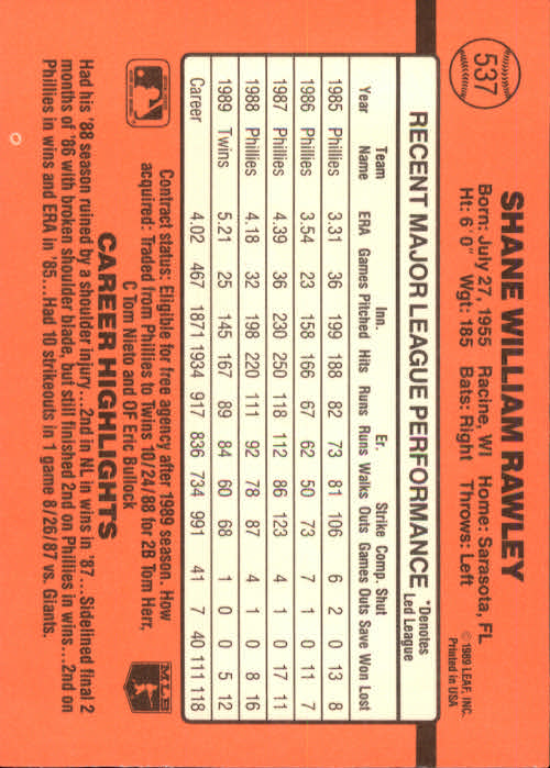 1990 Donruss Baseball "Main Set" Cards #481 to #716 - Picture 107 of 493