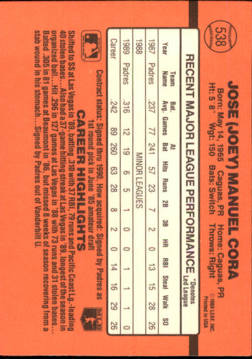 1990 Donruss Baseball "Main Set" Cards #481 to #716 - Picture 109 of 493