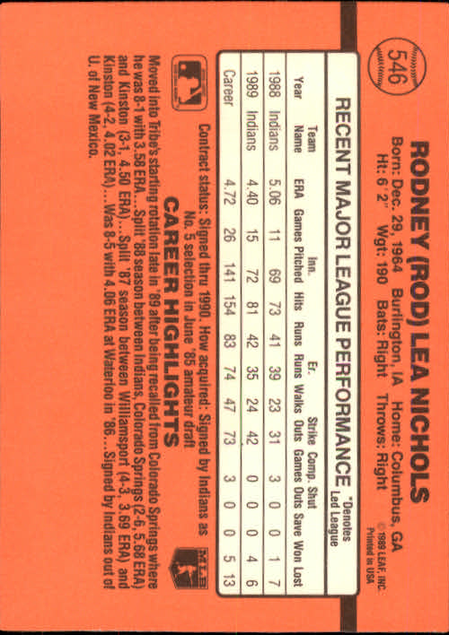 1990 Donruss Baseball "Main Set" Cards #481 to #716 - Picture 123 of 493
