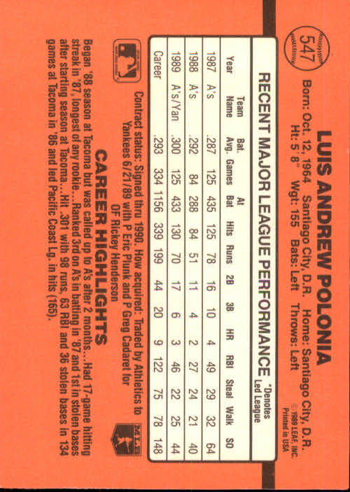1990 Donruss Baseball "Main Set" Cards #481 to #716 - Picture 125 of 493