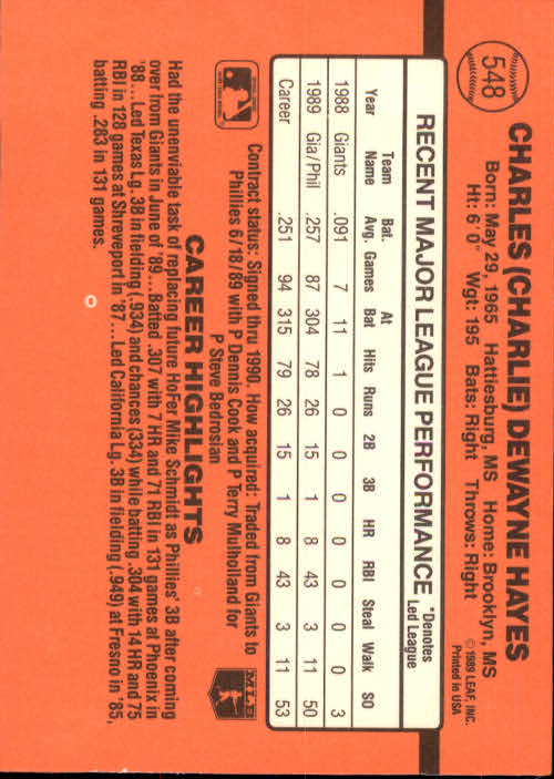 1990 Donruss Baseball "Main Set" Cards #481 to #716 - Picture 127 of 493