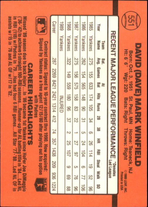 1990 Donruss Baseball "Main Set" Cards #481 to #716 - Picture 133 of 493