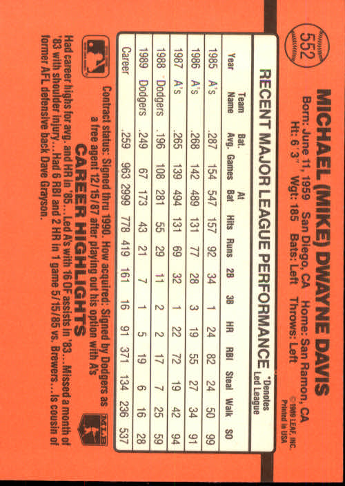 1990 Donruss Baseball "Main Set" Cards #481 to #716 - Picture 135 of 493