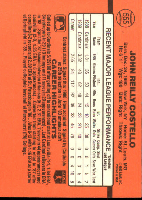 1990 Donruss Baseball "Main Set" Cards #481 to #716 - Picture 141 of 493