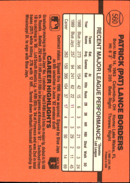 1990 Donruss Baseball "Main Set" Cards #481 to #716 - Picture 149 of 493