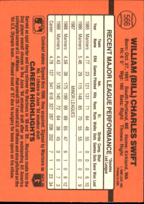 1990 Donruss Baseball "Main Set" Cards #481 to #716 - Picture 161 of 493