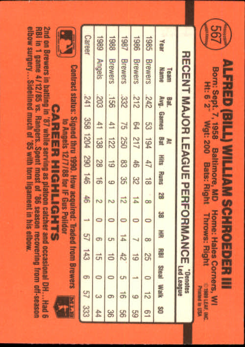 1990 Donruss Baseball "Main Set" Cards #481 to #716 - Picture 163 of 493