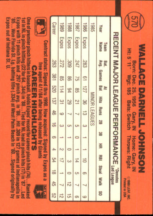 1990 Donruss Baseball "Main Set" Cards #481 to #716 - Picture 169 of 493