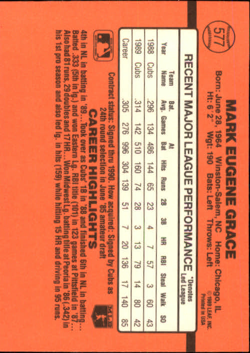 1990 Donruss Baseball "Main Set" Cards #481 to #716 - Picture 181 of 493
