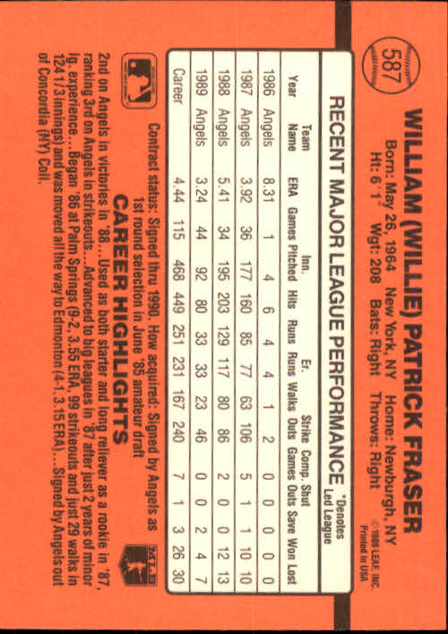 1990 Donruss Baseball "Main Set" Cards #481 to #716 - Picture 199 of 493