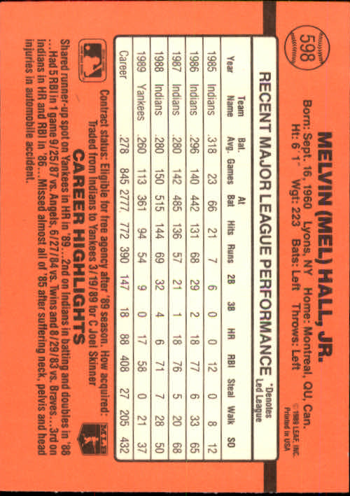 1990 Donruss Baseball "Main Set" Cards #481 to #716 - Picture 219 of 493