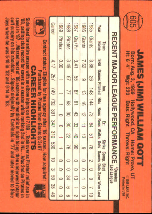1990 Donruss Baseball "Main Set" Cards #481 to #716 - Picture 233 of 493