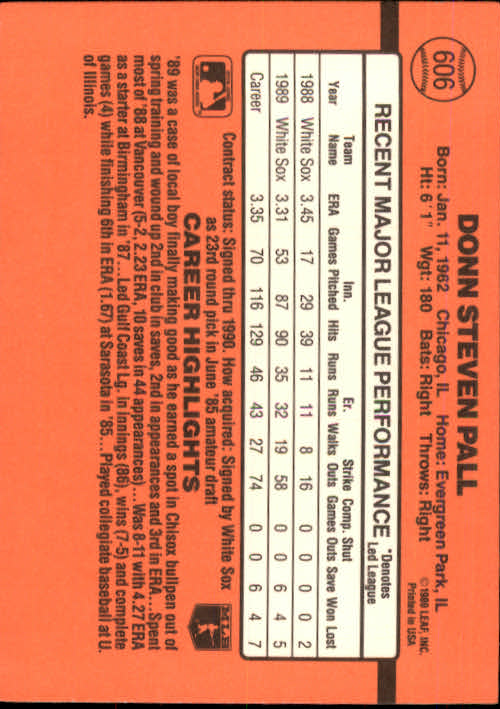 1990 Donruss Baseball "Main Set" Cards #481 to #716 - Picture 235 of 493