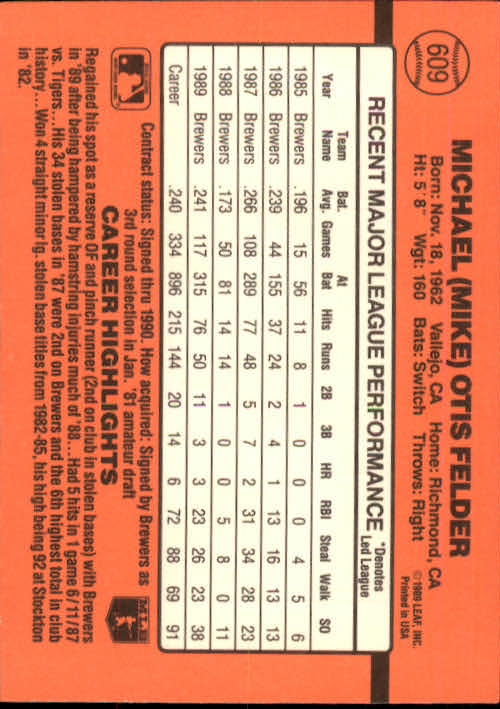 1990 Donruss Baseball "Main Set" Cards #481 to #716 - Picture 241 of 493