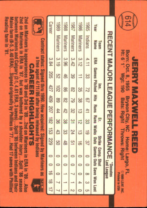 1990 Donruss Baseball "Main Set" Cards #481 to #716 - Picture 249 of 493