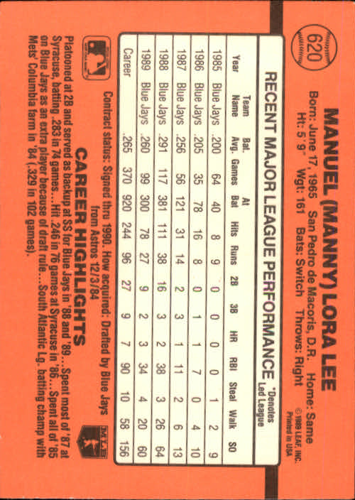 1990 Donruss Baseball "Main Set" Cards #481 to #716 - Picture 261 of 493