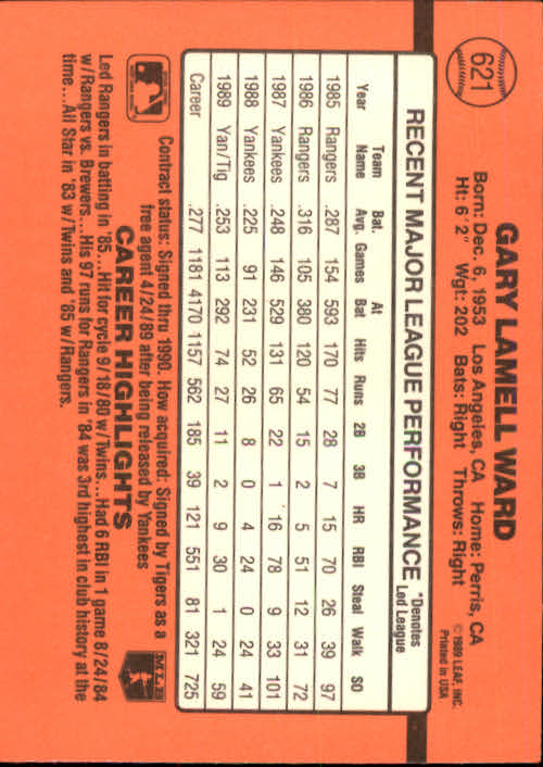 1990 Donruss Baseball "Main Set" Cards #481 to #716 - Picture 263 of 493
