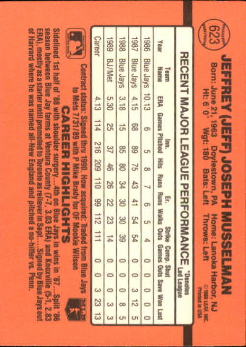 1990 Donruss Baseball "Main Set" Cards #481 to #716 - Picture 267 of 493