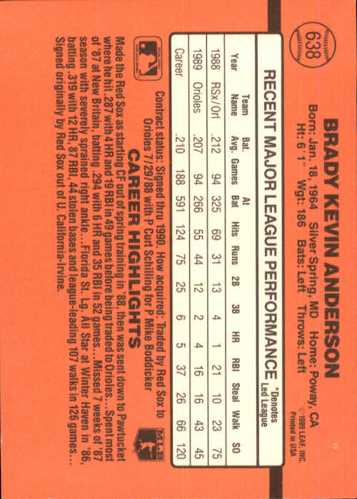 1990 Donruss Baseball "Main Set" Cards #481 to #716 - Picture 297 of 493