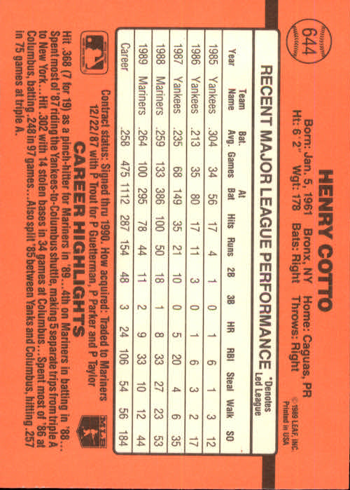 1990 Donruss Baseball "Main Set" Cards #481 to #716 - Picture 309 of 493