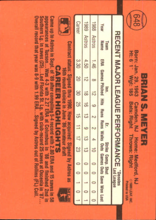 1990 Donruss Baseball "Main Set" Cards #481 to #716 - Picture 317 of 493