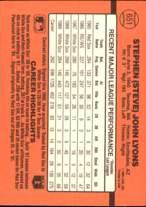 1990 Donruss Baseball "Main Set" Cards #481 to #716 - Picture 325 of 493