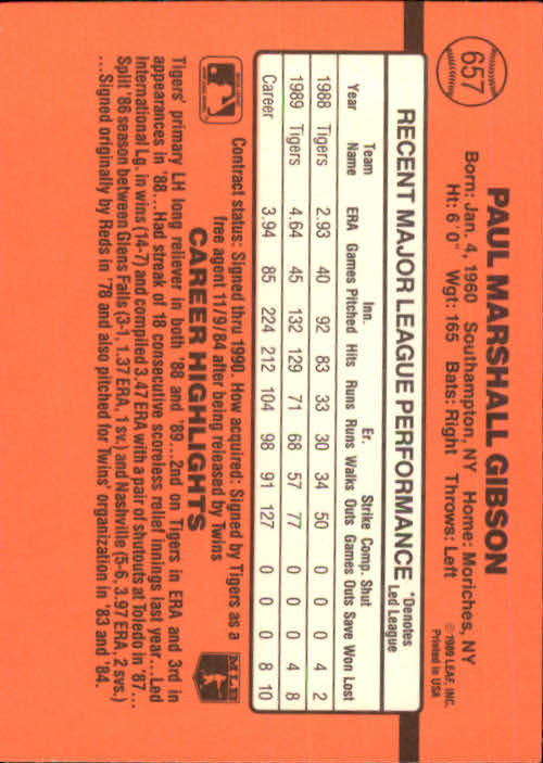 1990 Donruss Baseball "Main Set" Cards #481 to #716 - Picture 339 of 493