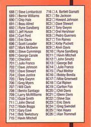 1990 Donruss Baseball "Main Set" Cards #481 to #716 - Picture 449 of 493